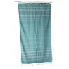 Large size mint greenhammam towel with tassels – perfect for sauna | Limonella