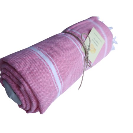 Sultan series pink (4634)  hammam towel rolled up – lightweight and space-saving | Limonella