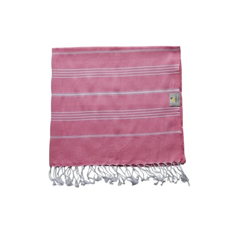 Absorbent pink (4634) hammam towel for bath and beach use | Limonella
