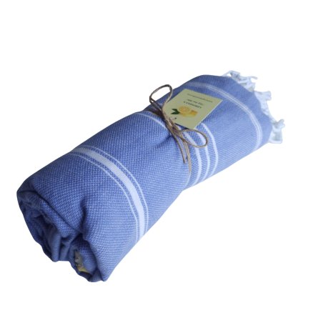 Sultan series blue  hammam towel rolled up – lightweight and space-saving | Limonella