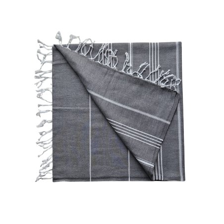 Soft 100% cotton hammam towel – Sultan model in charcoal  | Limonella