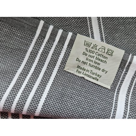 Hammam towel care instructions and durable Turkish cotton material | Limonella