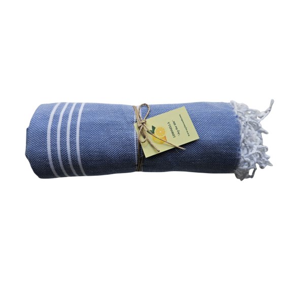 Limonella Sultan denim blue hammam towel – authentic Turkish cotton towel | Limonella