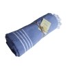 Sultan series denim blue hammam towel rolled up – lightweight and space-saving | Limonella