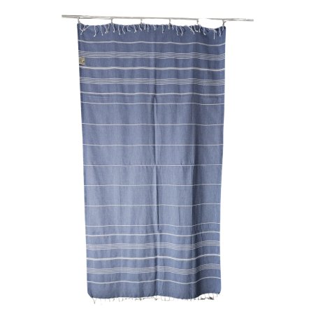Large size denim blue hammam towel with tassels – perfect for sauna | Limonella