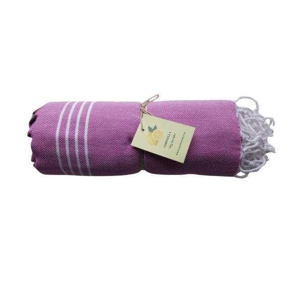Limonella Sultan fuschia hammam towel – authentic Turkish cotton towel | Limonella