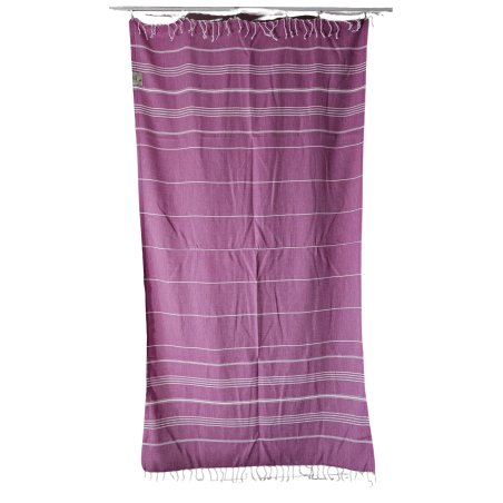Large size fuschia hammam towel with tassels – perfect for sauna | Limonella
