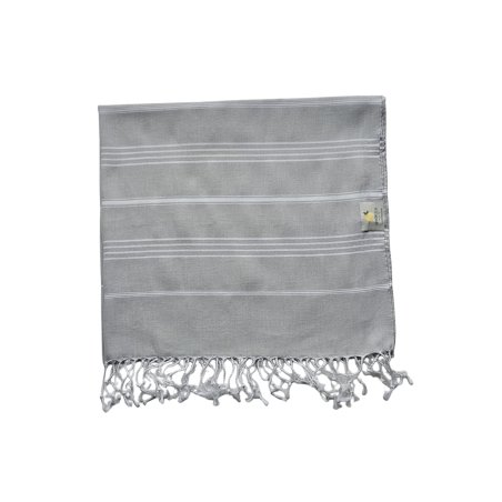 Absorbent light grey hammam towel for bath and beach use | Limonella