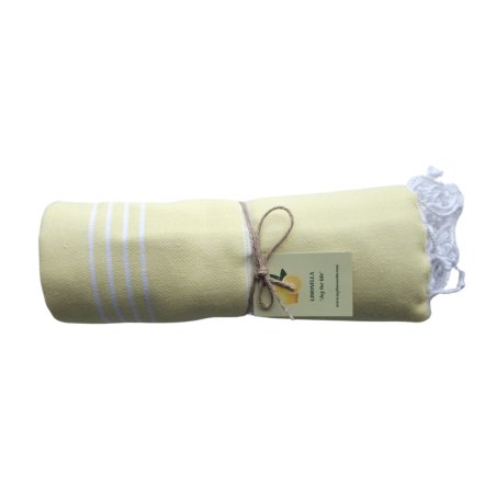 Limonella Sultan light yellow hammam towel – authentic Turkish cotton towel | Limonella